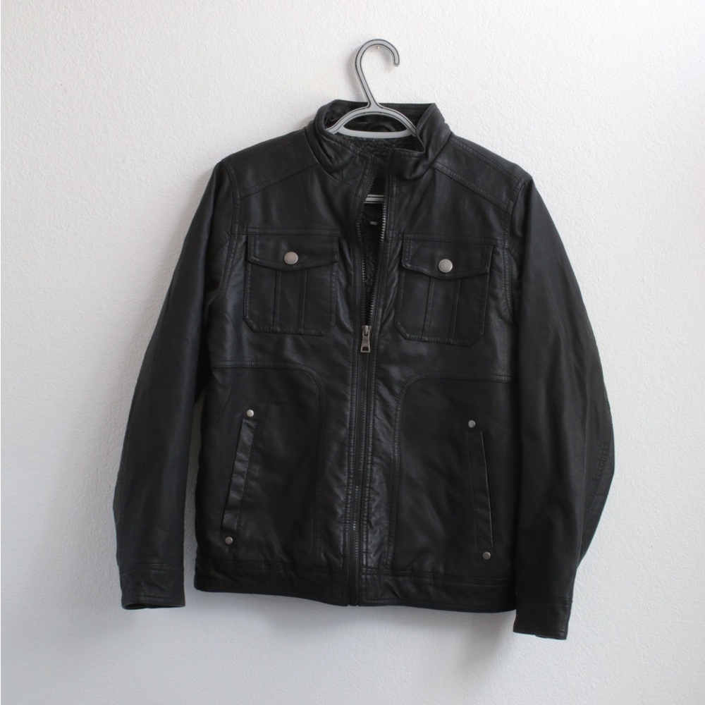 YOUTH Urban Republic Black Faux Leather Jacket Sz: L